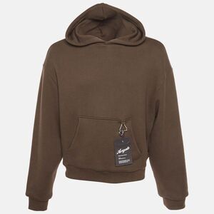 Axel Arigato Brown Logo Embroidered Cotton Knit Title Hoodie S